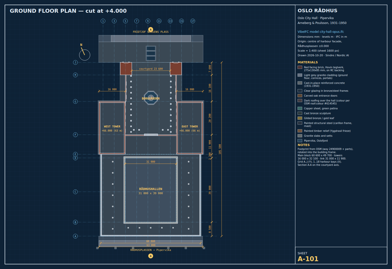 Sheet A-101 ground floor plan