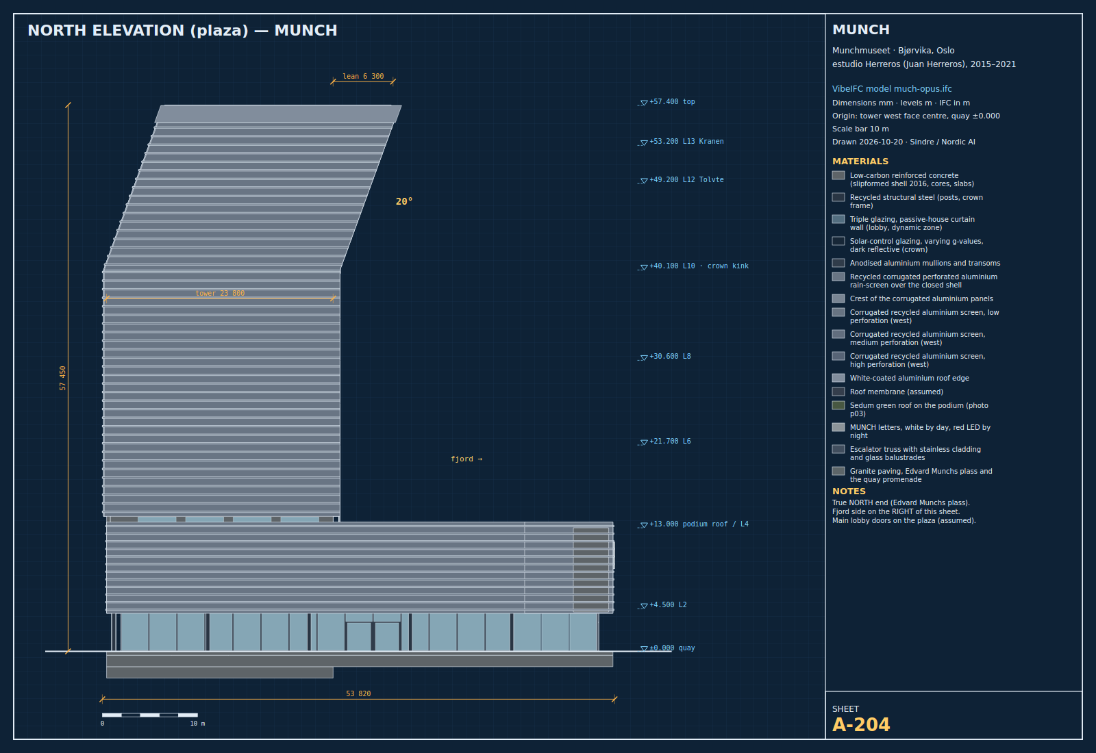 Sheet A-204 north elevation
